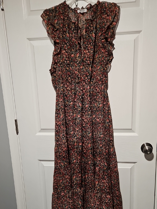 Steve Madden Dresses & Skirts - Steve Madden Black Floral Maxi Dress with Pink and Green Accents